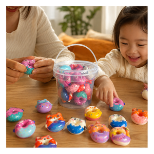 Bolsa de Regalo de Cumpleaños, Juguete de Donut de Animalito Adorable, PU Suave y Elástico, Antiestrés, Premio Escolar, Suministro de Fábrica - Product Image 1