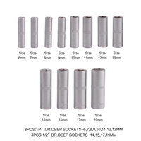 Kit d'outils en acier DNT DN-E1204 de 215 pièces avec coffret rigide, jeu de douilles et clés, construction durable, garantie de 12 mois