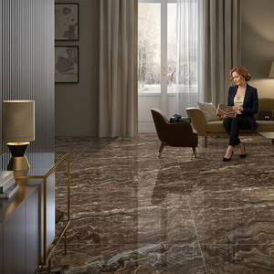 Serabia Brown Polished Glazed Porcelain Tiles Marble Look 24x48inch Premium Floor <b>Wall</b> Slab Tile - Product Image 6