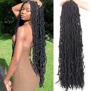 Đẹp Brown tổng hợp Crochet bím tóc mềm NU Faux locs toàn bộ Strand phần mở rộng tóc cho phụ nữ da đen bện tóc - Product Image 1