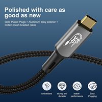 Cable de Datos USB Tipo-C de Función Completa con Chip E-marker, Conector Chapado en Oro, Carga Rápida USB4 de 240W 5A y 40Gbps para Computadora