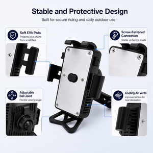 Handlebar Mobile Device Mount Cooler with Cooling Fan Stable <b>Clamp</b> for Motorcycle E-bike Scooter Bicycle - Product Image 6