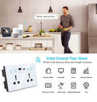 Interrupteur intelligent Tuya WiFi ZigBee avec statistiques de consommation d'énergie, 20A, USB Type C, panneau en verre, 110V-240V, pour maison, extérieur, garage, hôtel, voiture