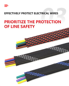 פוליאסטר לחיות מחמד קלועה קלועה קלועה ניהול כבל שחור קלוע שרוול שרוול רכב תעשייתי להגן על - Product Image 5