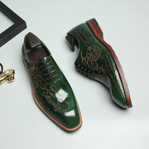 Luxurious Designer's New Square-Toe Men's Business Formal Shoes-Genuine Leather Upper Lace-Up Closure Anti-Slip Autumn Fashion - Product Image 5