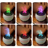 USB Flamme Volcan Humidificateur Aroma Diffuseur Ultrasonique Veilleuse Fogger pour Home Office Car Essential Oils Volcano Night Light
