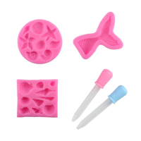 Moule en silicone pour bonbons, queue de sirène, coquillage, étoile de mer, pour sucre, chocolat, fondant, et pour la création de moules en résine DIY