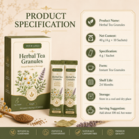 Granulés de thé aux herbes OEM/ODM, boisson botanique instantanée, sachets de 4g, marque privée