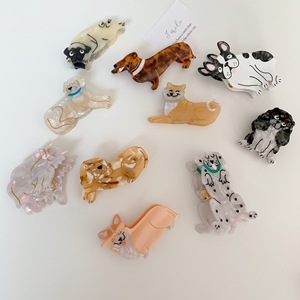 Accesorios de garra de <span class=keywords><strong>pelo</strong></span> de nuevo diseño coreano MIO, venta al por mayor, pinzas de garra de diamantes de imitación de acetato con forma de perro para mujeres y niñas - Product Image 5