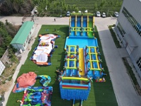 Grand Parc Aquatique Gonflable Commercial de Jeux d'Eau Extérieurs pour Adultes avec Grande Piscine pour Enfants