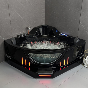 Baignoire autoportante de massage en acrylique pour 2 personnes avec oreiller et cascades bon marché - Product Image 1