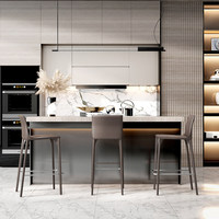 Tabouret de bar moderne et simple de style nordique, en cuir véritable, réglable en hauteur, avec base en acier inoxydable, pour bar à domicile ou îlot de cuisine