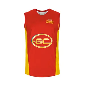 Camisa de futebol australiana com camisa de futebol AFL Sports Singlet personalizada para venda por atacado