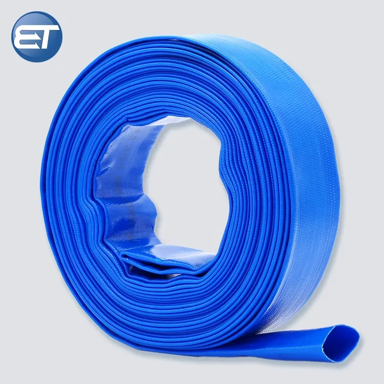 TOP QUALITY PVC BLUE LAY FLAT DISCHARGE WATER HOSE PIPE 1 2 3 4 5 6 8 10 12 14 16 INCH FOR POOL PUMP FARM AGRICULTURE IRRIGATION