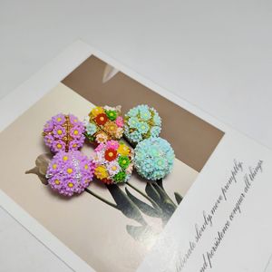 Cuentas de aleación con diseño floral para joyería DIY, cierre magnético para hacer collares, suministros de abalorios esféricos de 12 mm - Product Image 2