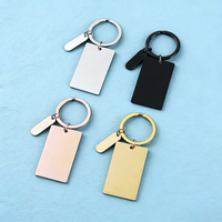 Porte-clés rectangulaire en acier inoxydable Ywyougang, mini-barre verticale gravée au laser, vintage, personnalisable
