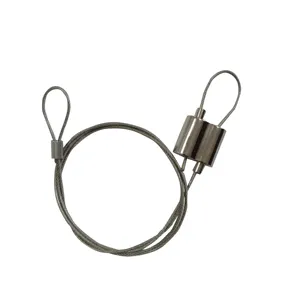 7x7 7x19 Galvanized Double-Sided Two-Way Wire Rope With Thimble And Ferrule Clamp Suspension Kit For Linear Panel Light
