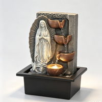 Fontaine d'eau religieuse de table avec lumière LED chaude, statue de Notre-Dame de Guadalupe pour la décoration de la maison, du bureau ou du bureau chrétien