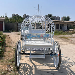 Actividad Promocional, Artículos <span class=keywords><strong>para</strong></span> Bodas, Carro de Caballos Móvil con Forma de Calabaza, Carruaje Blanco de Cenicienta, Transporte Especial en Venta - Product Image 3