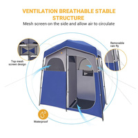 Tente de Camping en plein air Portable, imperméable, pliable, avec prise en charge des toilettes, Double douche