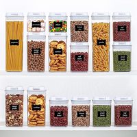 Lot de 7 organisateurs hermétiques sans BPA, farine, sucre, café, pâtes, Organization de la cuisine, aliments et récipients de stockage