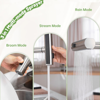 Keran Dapur Stainless Steel 304, Keran Air Modern, Keran Dapur Tarik Keluar, Keran Mixer Dapur
