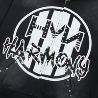 Nouveaux arrivages : Sweats à capuche HARMONY, sweats à fermeture éclair en strass colorés, vestes streetwear de haute qualité, manteaux gothiques pour hommes en gros