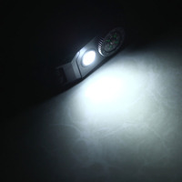 Bracelet tactique de survie en plein air pour homme réglable 6 en 1 avec lumière LED SOS, boussole, allume-feu, sifflet