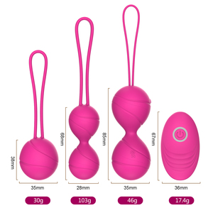 Y Liefde Geen Geur Volledig Siliconen Goede Huid Touch Vibrerende Ei Draadloze Afstandsbediening Kegel Ballen 2 In 1 Set kegel Vagina Strakker - Product Image 4