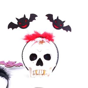 Chauve-souris horreur fantôme antennes Halloween bandeau avec plume Fluufy fantaisie <span class=keywords><strong>tête</strong></span> pièce pour Halloween fête carnaval - Product Image 4