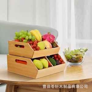 Solid wood multi-functional cake rack, display rack, fresh fruit and <b>vegetable</b> multi-layer storage rack, fruit and <b>vegetable</b> - Product Image 5