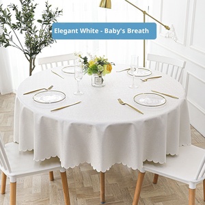 Nappe de table ronde nordique en PVC épais imperméable et anti-taches, sans lavage, pour hôtel et banquet, vente en gros d'usine - Product Image 2