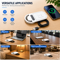 Soket Desktop pengisi daya nirkabel 3 in 1 tertanam perabot meja harga pabrik Tiongkok