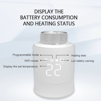 Kinhenry TRV168 ZIGBEE Vanne thermostatique programmable pour maison intelligente, contrôleur de température programmable compatible Google Voice