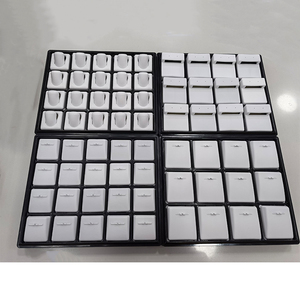 Factory manufacturing company custom ring earring necklace black and white luxury jewellery plastic tray for jewelry display