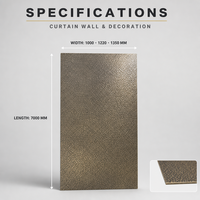 Plaque en acier inoxydable à motif marteau bronze personnalisée, idéale pour les murs rideaux et la décoration intérieure