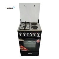 Four Combiné Xunda, Cuisinière à Gaz avec 4 Brûleurs, 2 Gaz et 2 Plaques Électriques, Four Électrique pour la Maison, Vente en Gros Chine