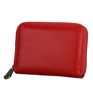 Porte-cartes en cuir véritable en gros, <span class=keywords><strong>pour</strong></span> cartes de bus, d'identité et de crédit, avec protection RFID, structure accordéon et options de couleurs unies - Product Image 6