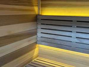 Sauna Eléctrica de Diseño Moderno para Exteriores, <span class=keywords><strong>Madera</strong></span> de <span class=keywords><strong>Cedro</strong></span> Rojo Sólido, Cuarto de Vapor Seco, Panel de Control Computarizado, Relajación con Vapor Seco para la Salud - Product Image 6