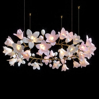 Lustre de projet moderne en céramique d'art floral de luxe personnalisé lustre de hall d'hôtel lustre de hall de mariage d'hôtel
