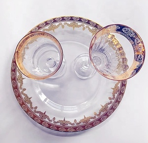 Boda, fiesta elegante borde <span class=keywords><strong>de</strong></span> oro copas <span class=keywords><strong>de</strong></span> vino <span class=keywords><strong>y</strong></span> plato - Product Image 3