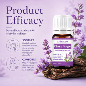 Aceite Esencial de Salvia Esclarea Prensado en Frío, Grado Terapéutico, 100% Puro y Natural, Hidratante para el Cuidado Corporal, 5 ml, Marca Privada - Product Image 4