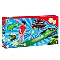 Tapis de golf miniature pour enfants avec effets lumineux et sonores, kit de jeu d'intérieur en plastique pour 5-13 ans, inclut 9 piles AG13