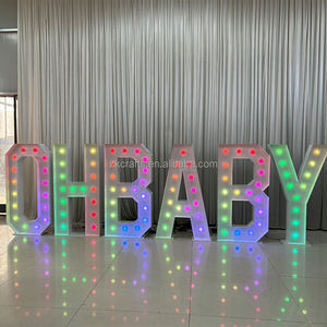 ZKAI Fournitures <span class=keywords><strong>de</strong></span> décoration <span class=keywords><strong>de</strong></span> fête, lettres lumineuses LED, OH BABY, lettres géantes <span class=keywords><strong>de</strong></span> 4 pieds, lettres lumineuses pour fond <span class=keywords><strong>de</strong></span> scène <span class=keywords><strong>de</strong></span> mariage - Product Image 4