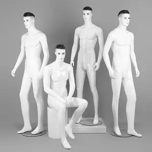 时尚白色玻璃纤维男人体模型全身人体模型男展示热卖