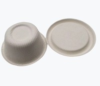 Gobelets à sauce jetables biodégradables en bagasse de canne à sucre avec couvercles, 1/2/4/5 oz, vente en gros