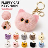 Porte-clés Monstre Mignon en Fausse Fourrure Moelleuse, Pendentif Pompon Doux en Peluche, Breloque de Sac, Accessoire de Clé, Cadeau pour Femme 13cm RR09