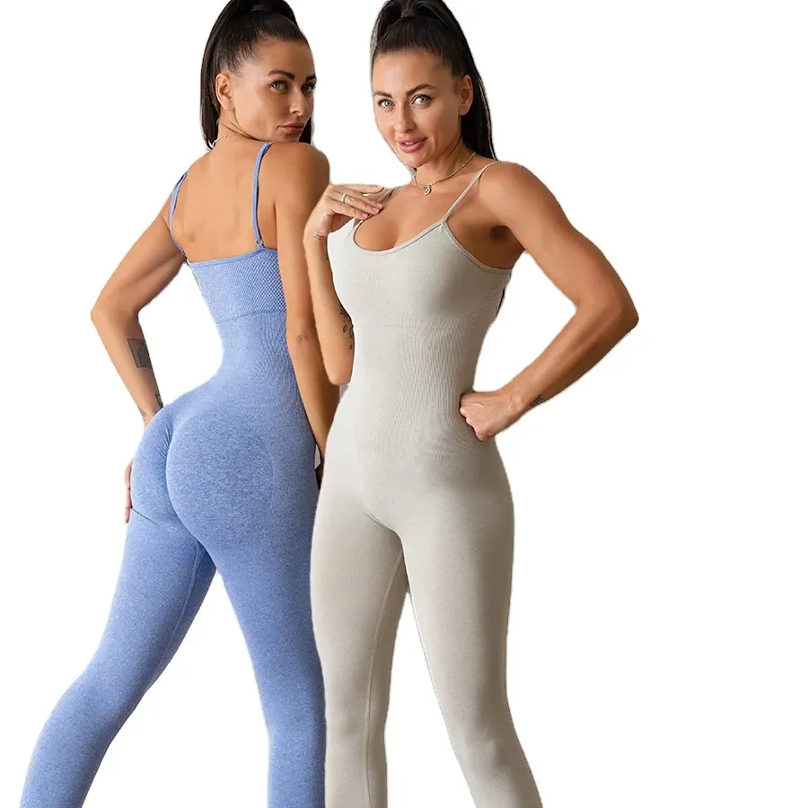 Cross-Border Nieuwe Vest Stijl Yoga Jumpsuit Beauty Back Eendelig Jumpsuit Naadloze Pak Buitenlandse Handel Eendelige Fitnesskleding