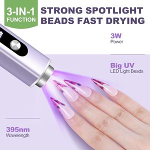 เครื่องอบเล็บ UV LED 3 in 1 แบบพกพา ขนาดเล็ก สำหรับทำเล็บมือ พร้อมหัวแม่เหล็กสำหรับทำเล็บลายตาแมว - Product Image 4