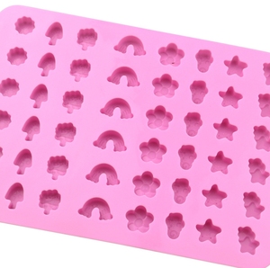48 Cavity Lovely Pink Soft Rainbow&amp;<strong>Flower</strong>&amp;Star Shape Silicone Fudge Mold Candy <strong>Sugar</strong> Moulds for Kids DIY - Product Image 4